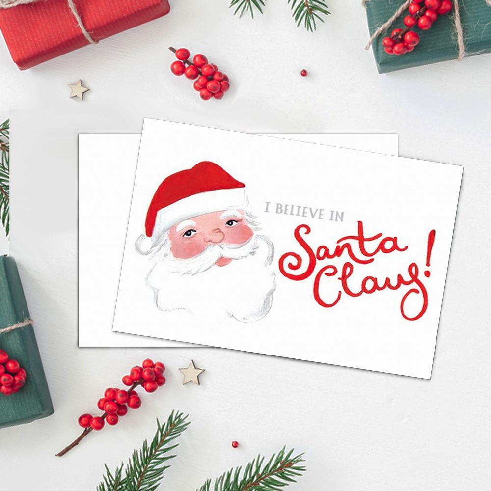 I Believe In Santa Claus Christmas Card Holiday Card-Horizontal Card