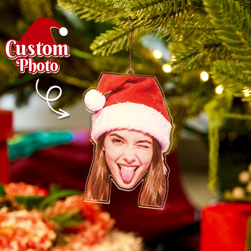 Personalized Photo Ornament, Funny Christmas Ornament, Custom Face Picture Ornament, Acrylic Pet Ornament, Christmas Decor, Holiday Gifts