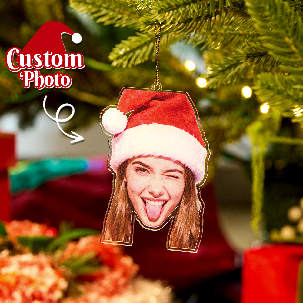 Personalized Photo Ornament, Funny Christmas Ornament, Custom Face Picture Ornament, Acrylic Pet Ornament, Christmas Decor, Holiday Gifts