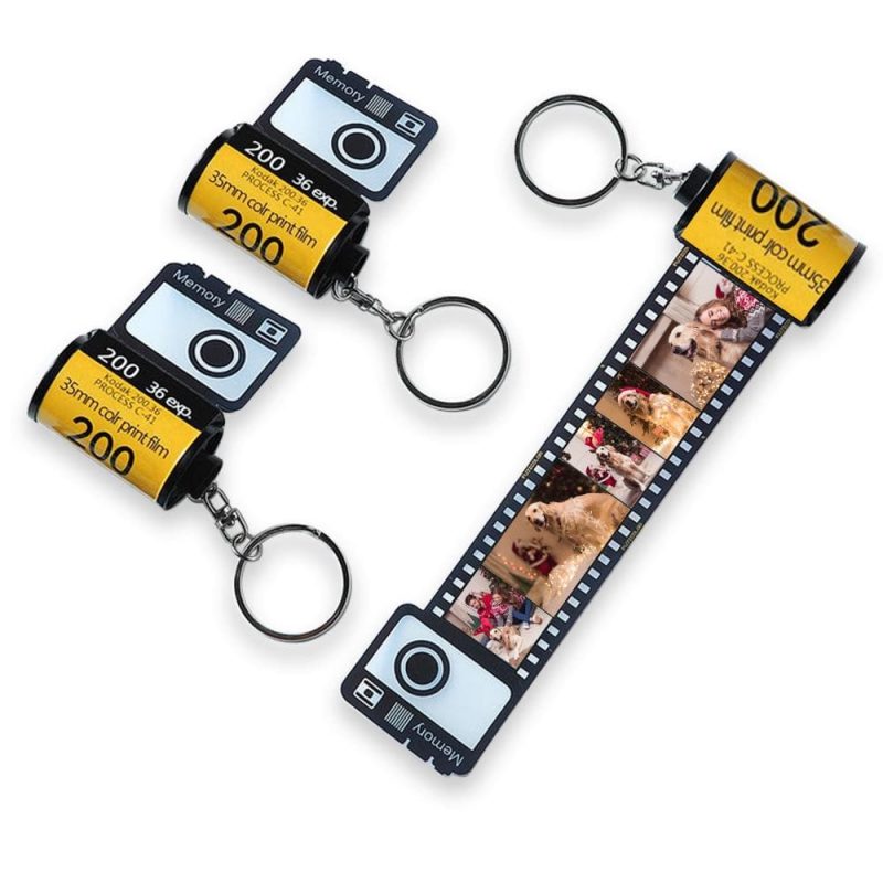 Custom Camera Film Roll Keychain Congrats Grad Customized Gifts 10 pics Photo