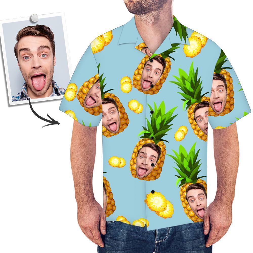 Custom Face Pineapple Hawaiian Shirt for Him - Relaxed Island Vibes for Birthday - Image 2