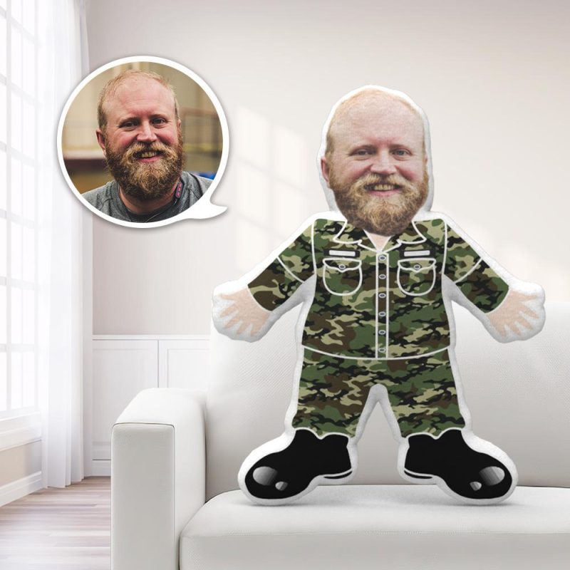 Face Pillows Personalized Pillows Pillow Toy Marine Veterans Army Soldier  Airforce Pillow MiniMe Pillow