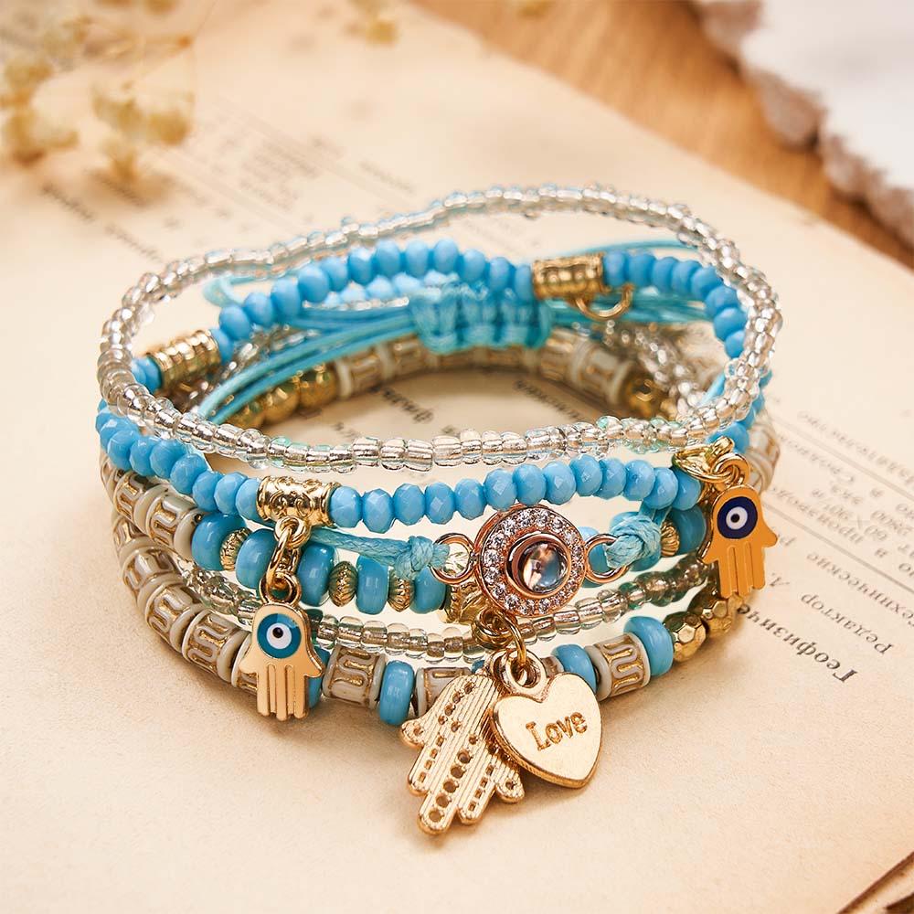 Custom Projection Bracelet Bohemia Style Stack Gift for Her - Image 2