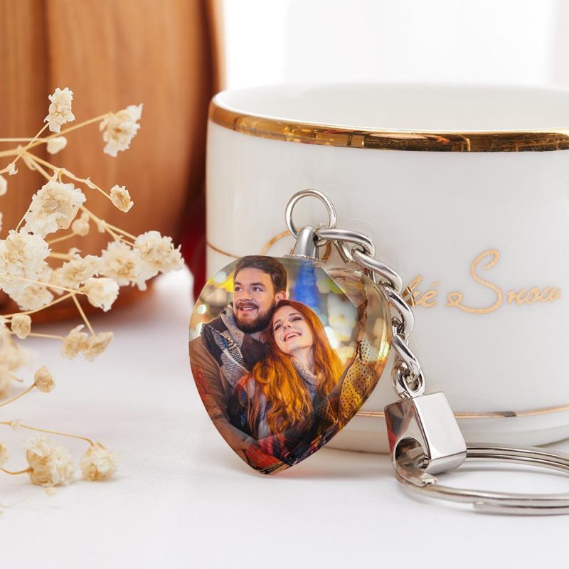 Photo Keychain Crystal Birthday Valentines Day Gifts
