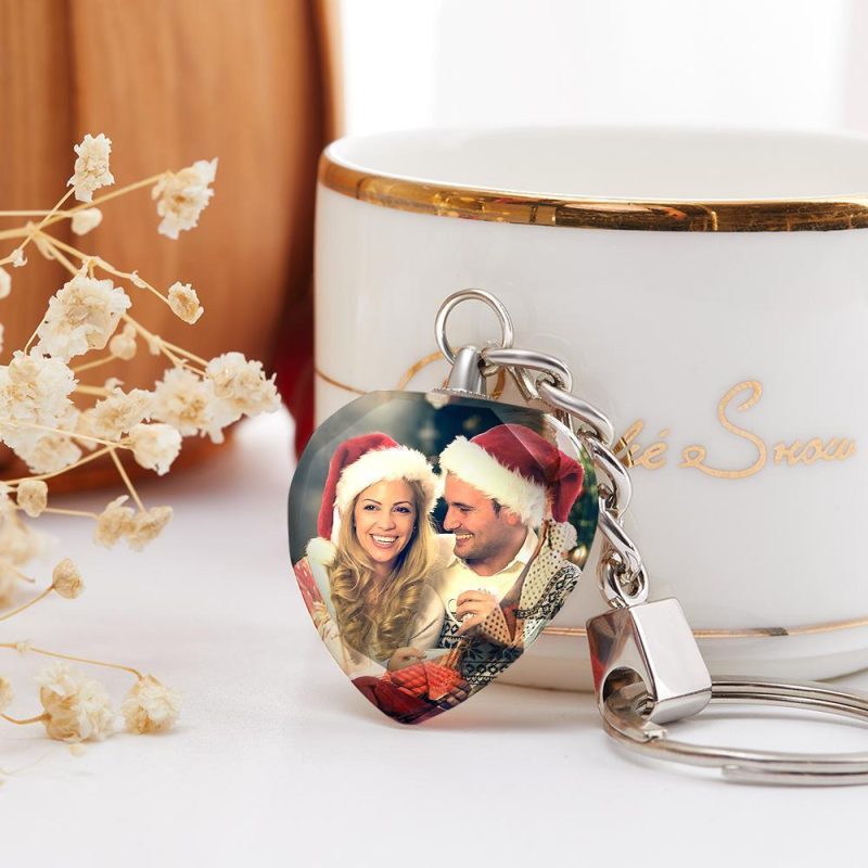 Custom Crystal Keychain Photo Keychain Valentines Day Gifts