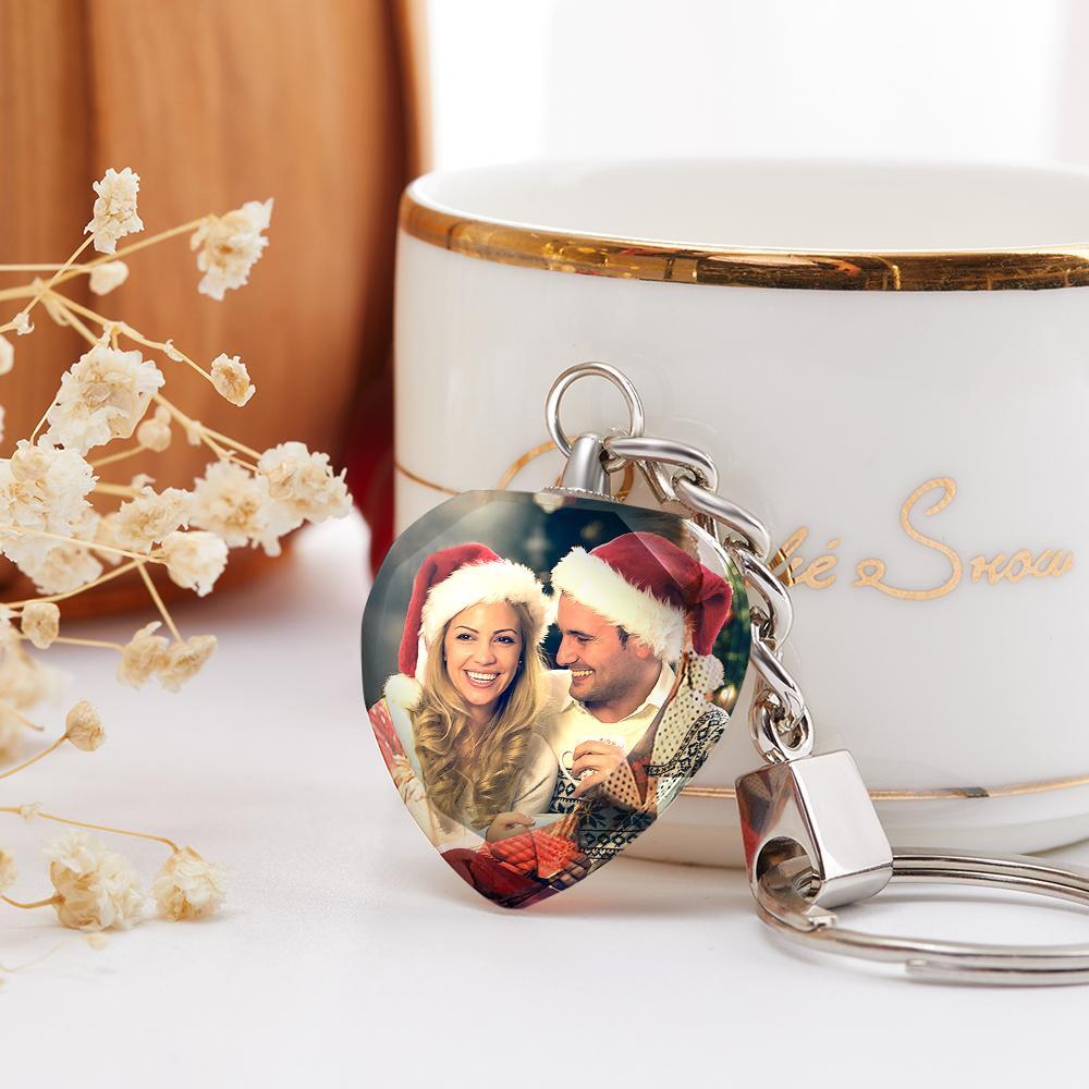 Custom Crystal Keychain Photo Keychain Valentines Day Gifts