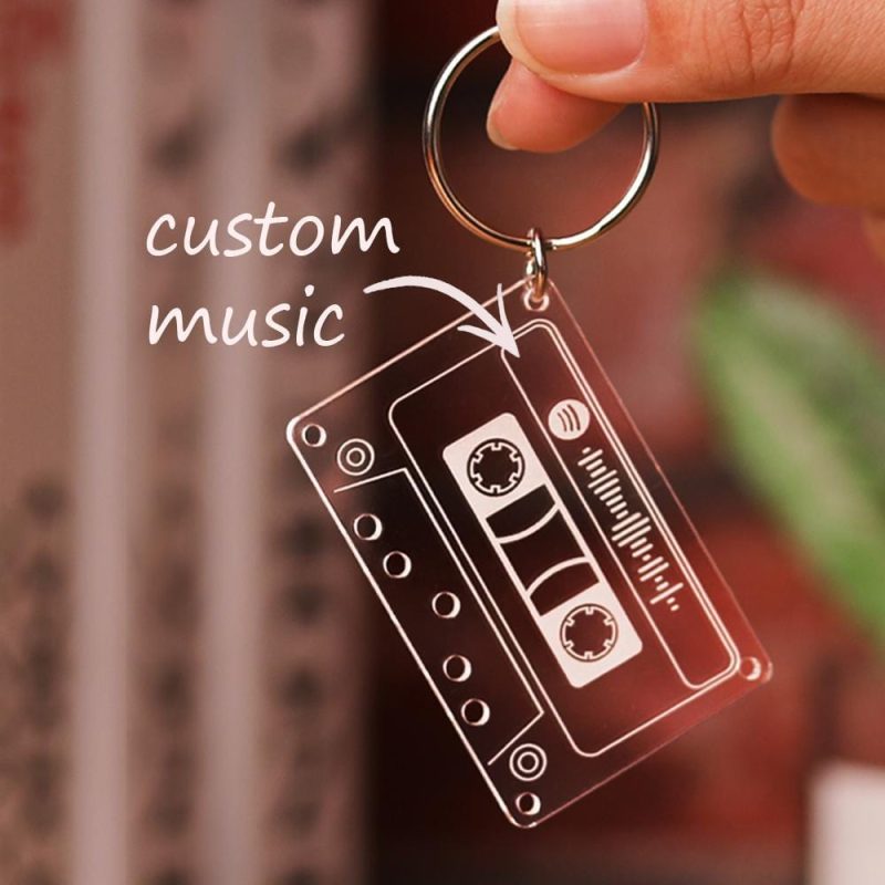 Custom Music Keychain Custom Spotify Keychain Gifts for Him