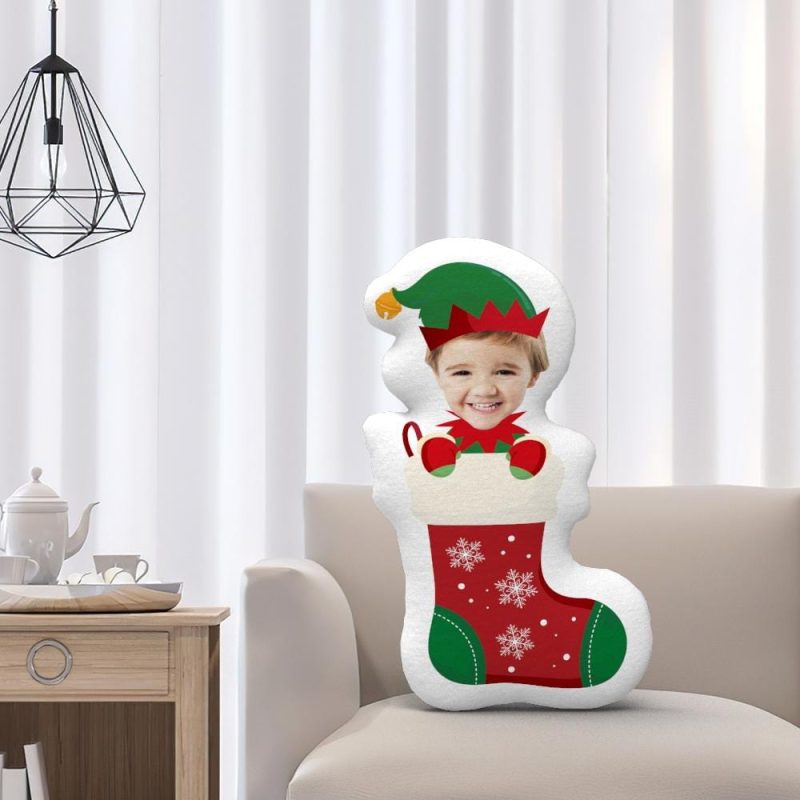 Christmas Gift Stocking Sock Face Pillow – 16*20 inches Gift For Kids