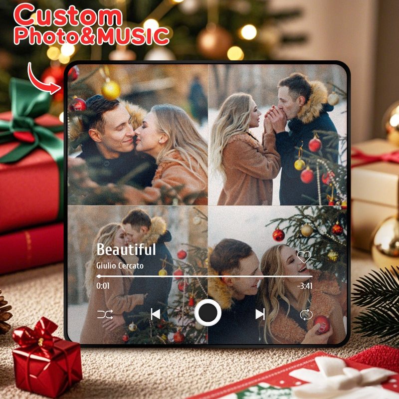 Personalized 4 Photo Music Fridge Magnet Pro Album Fridge Magnet Music Wall That Can Be Played Photo Sticker Music
