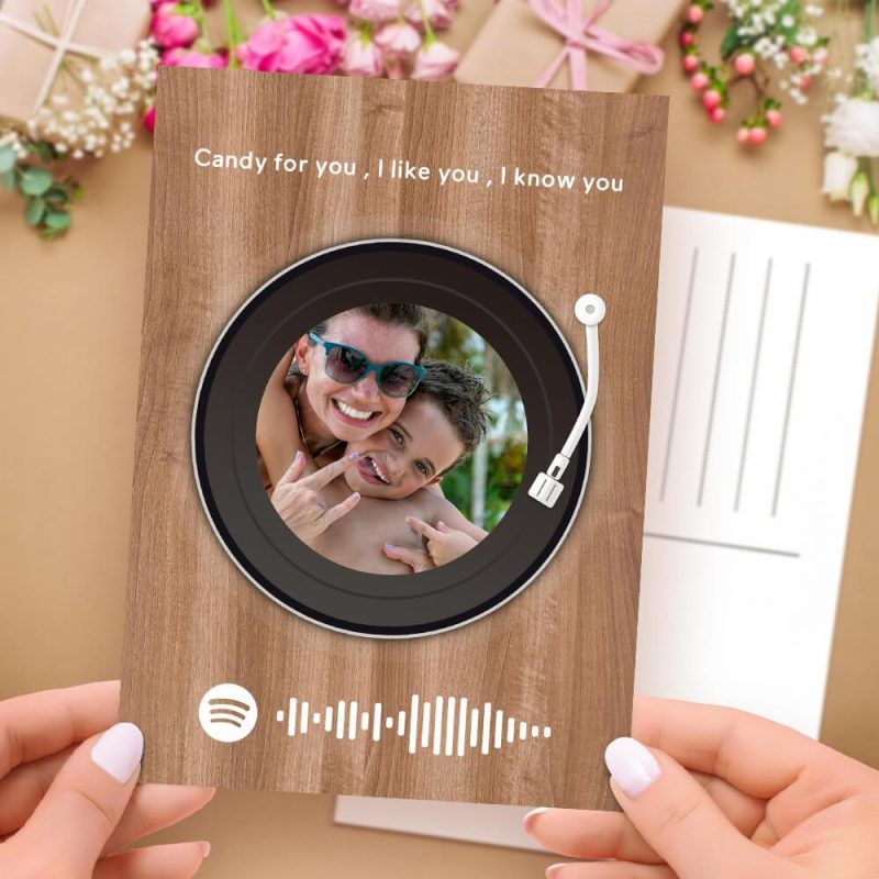 Father’s Day Gift Spotify Greeting Cards Gifts Photo Postcard – Scannable