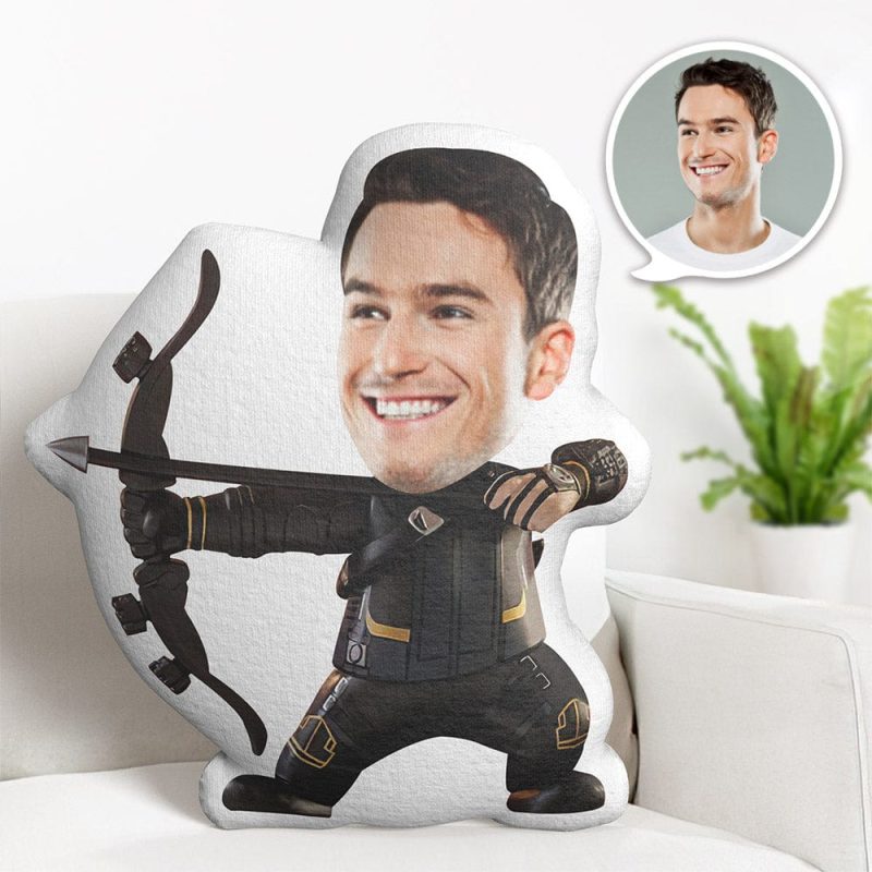 Custom Face Pillow Personalized Photo Pillow Hawkeye MiniMe Pillow Gifts for Him
