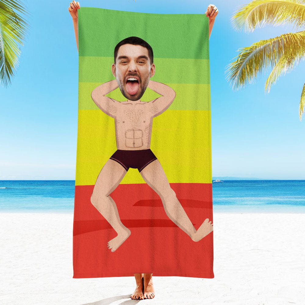 Custom Face Beach Towel Personalized Unicorn Beach Towel Funny Gift for Summer - Image 5