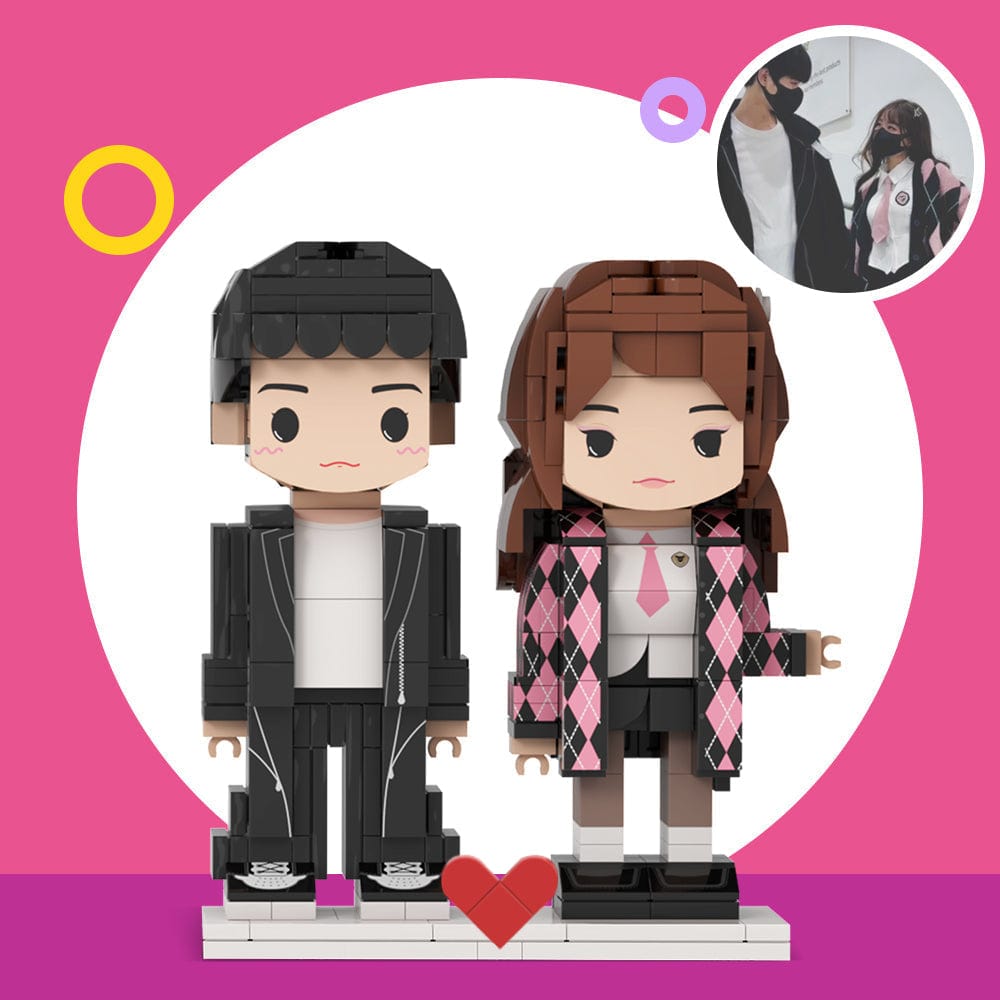 Birthday Gifts Customizable Fully Body 2 People Custom Brick Figures Persanalized Cute Face Brick Figures - Image 2