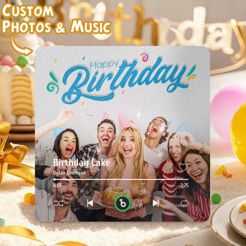 Custom Music Fridge Magnet New 4.0 Upgrade Colorful Frame Album Fridge Magnet Music Wall Photo Sticker Music Movement That Can Be Played Birthday Gift for Party