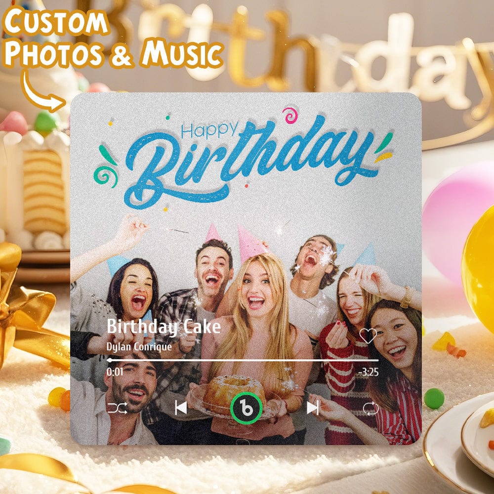 Custom Music Fridge Magnet New 4.0 Upgrade Colorful Frame Album Fridge Magnet Music Wall Photo Sticker Music Movement That Can Be Played Birthday Gift for Party