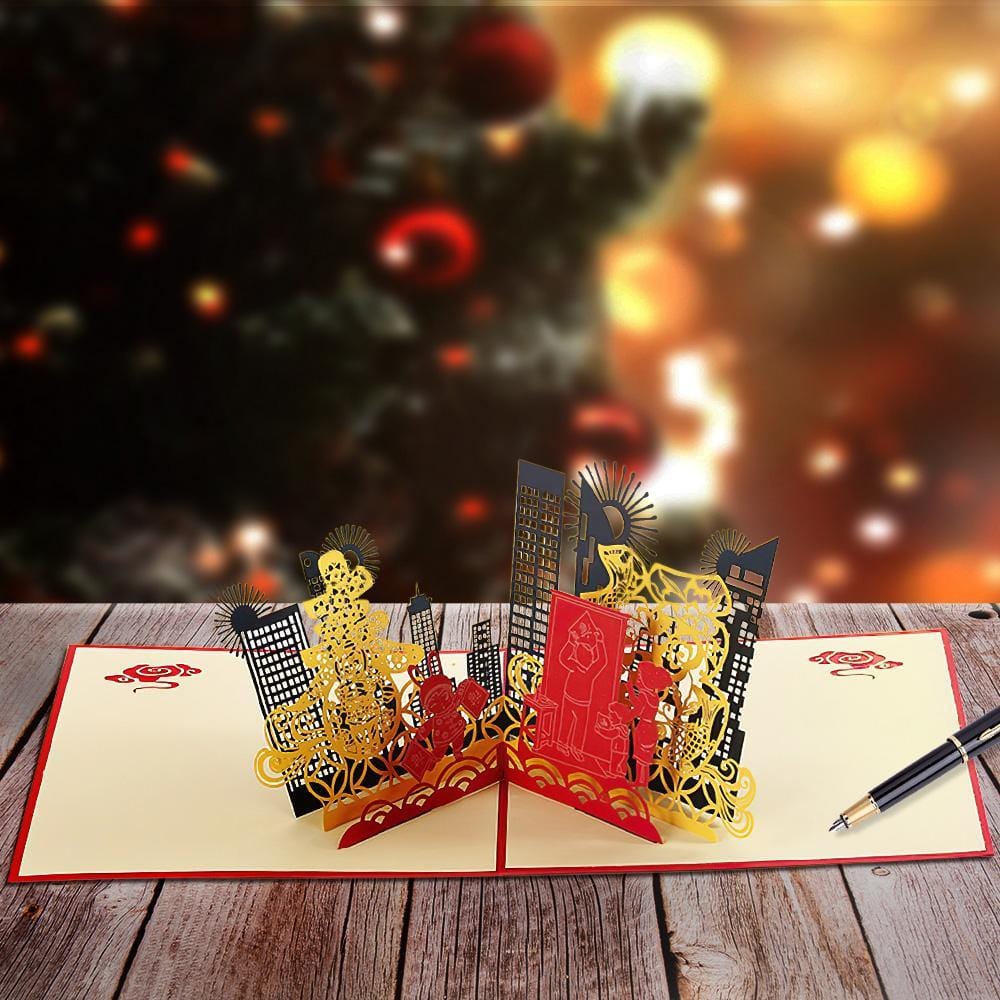 Building 3D Pop Up Greeting Card Happy New Year