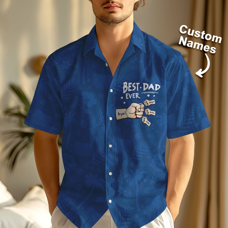 Custom Fists Hawaiian Aloha Shirt Gift Custom Button-down Shirt Gift For Dad
