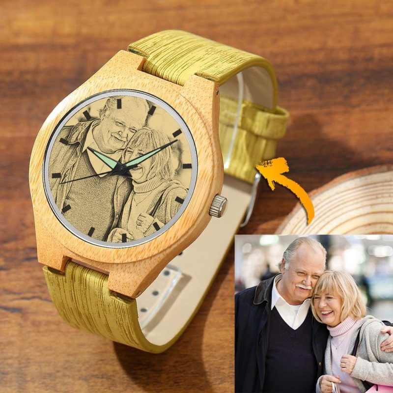 Grandparent Gift Custom Watch Gift Wooden Watch