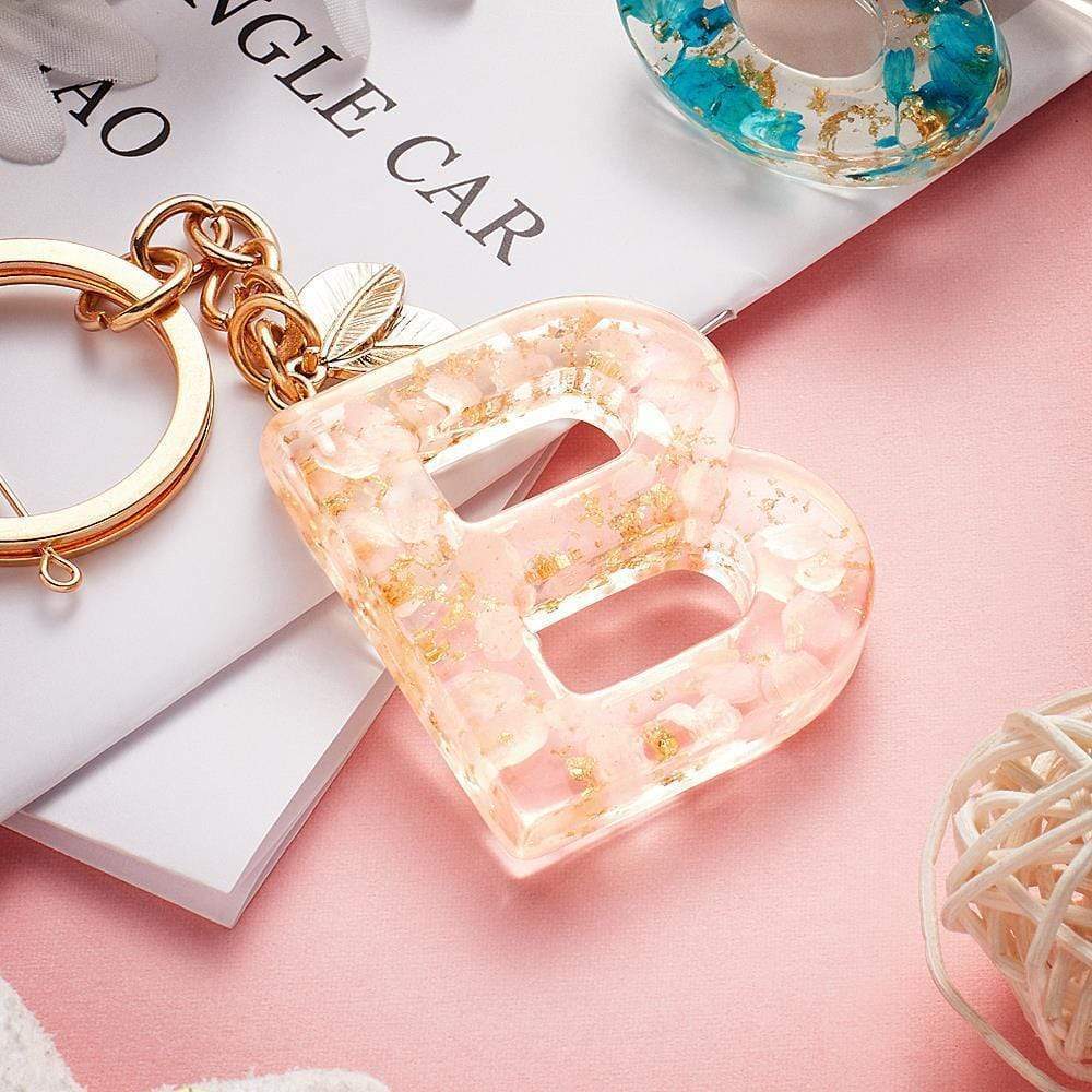Flower Resin Keychain Letter Keychain Gifts for Family - Image 2