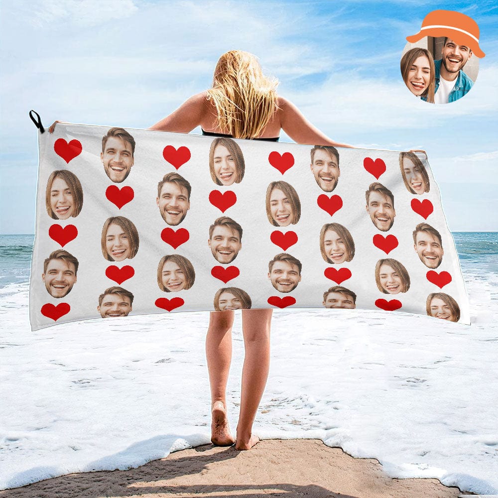 Personalized Photo Towel Custom Beach Towels Gift For Couple
