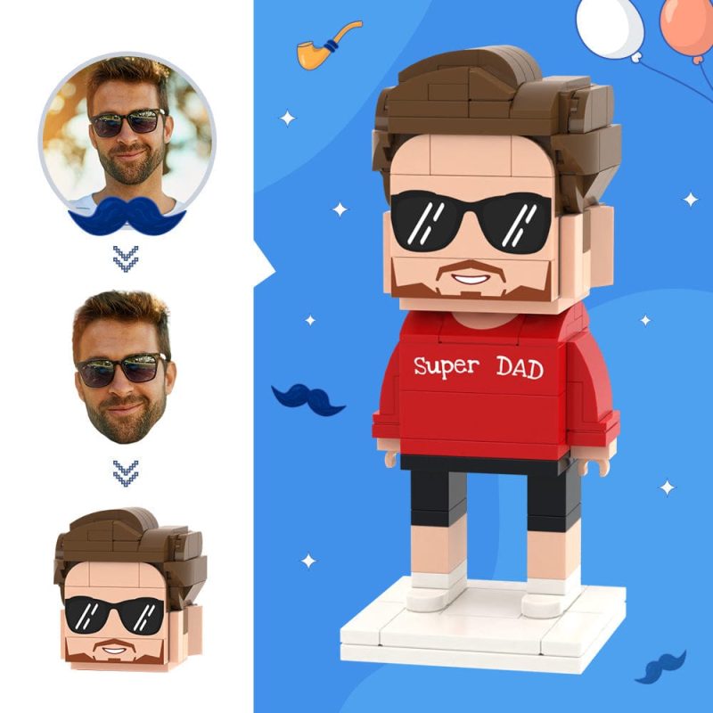 Surprise for Dad Custom Head Brick Figures Super Dad Brick Figures Small Particle Block Toy