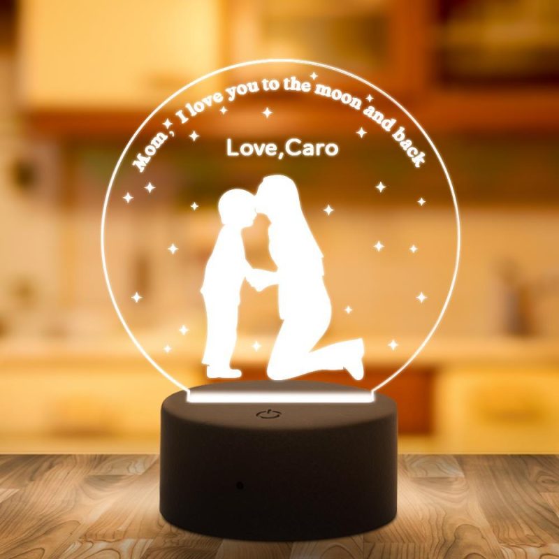 3D Led Lamp Personalized Night Light Acrylic Gifts For Mom
