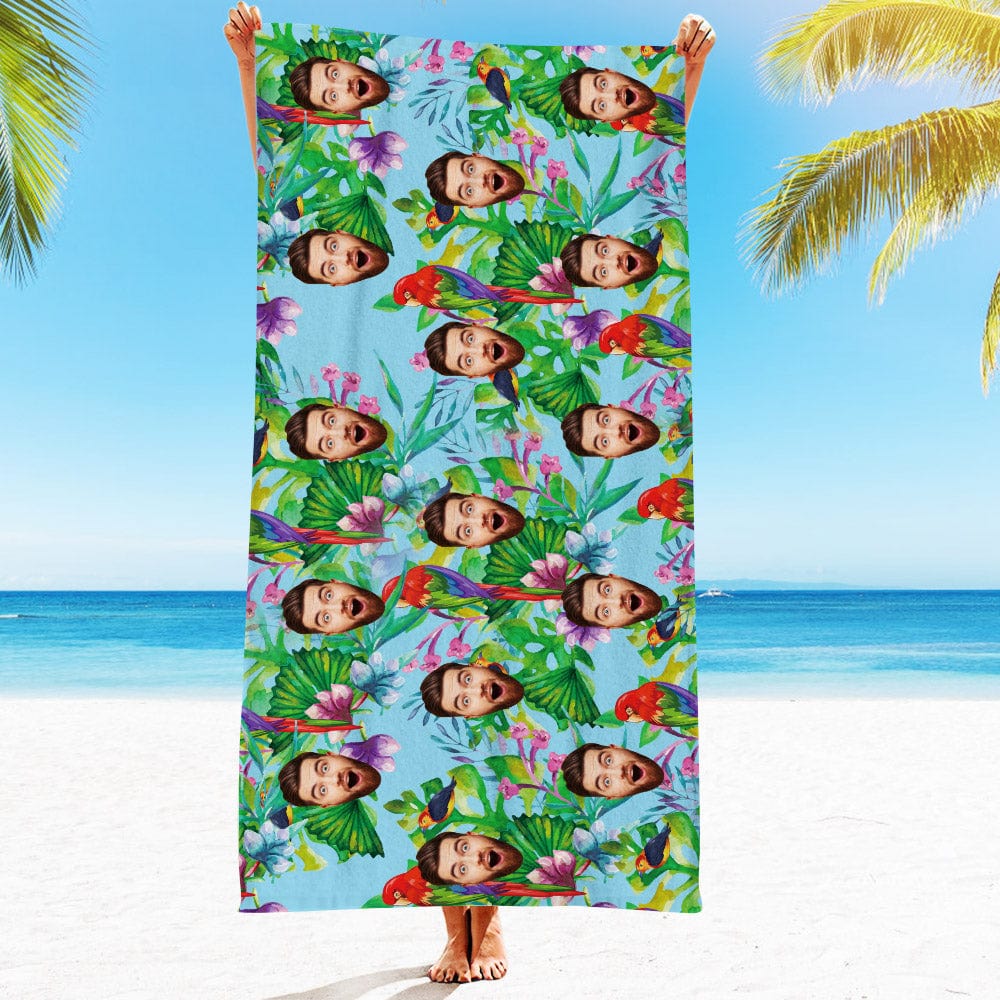 Personalized Beach Towels with Photo Custom Red Bird Beach Towel - Image 2
