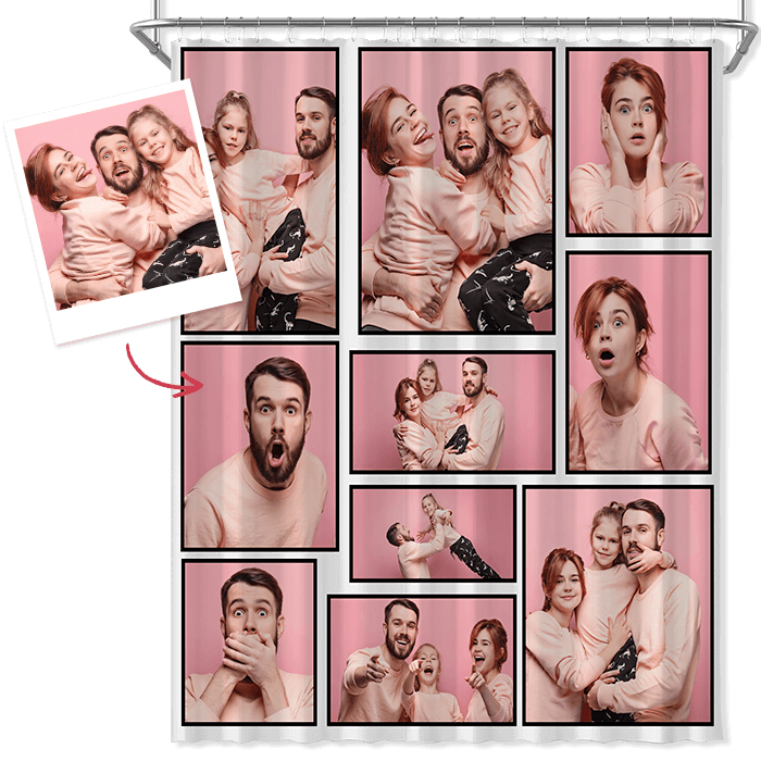 Custom Picture Shower Curtains Waterproof Shower Curtains Family Gifts