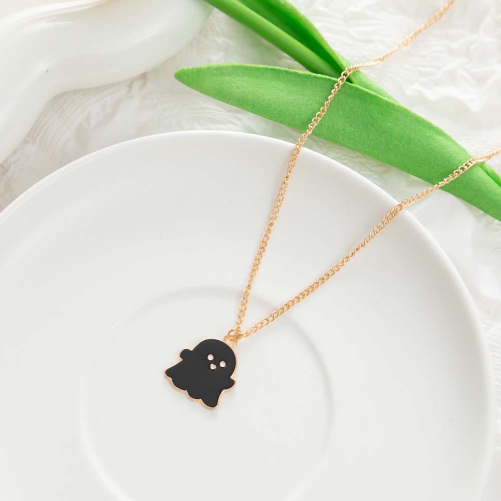Ghost Necklace Cute Halloween Gift Ghost Jewelry Gift for Her