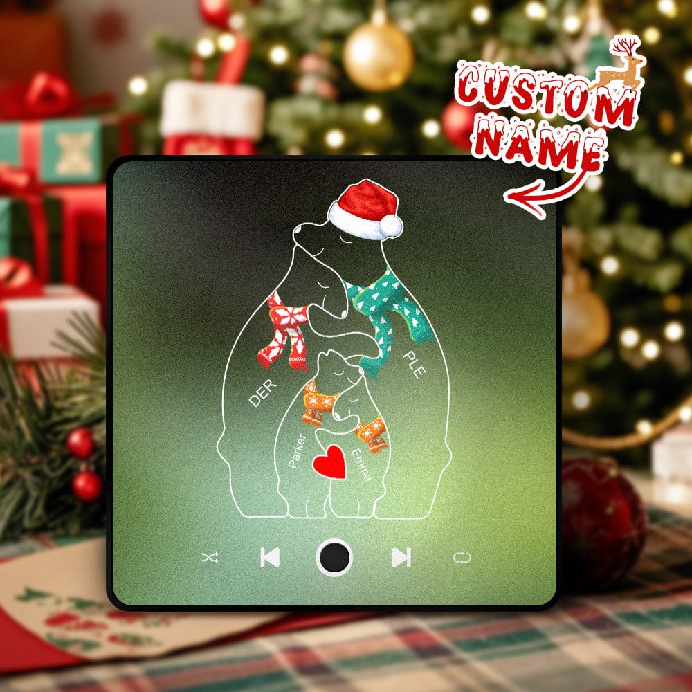Customized Music Fridge Magnet Personalized Bear Fridge Magnet With Family Names Christmas Gift - Image 2