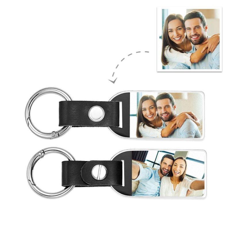 Custom Photo Keychain Creative Simple Couple Gifts