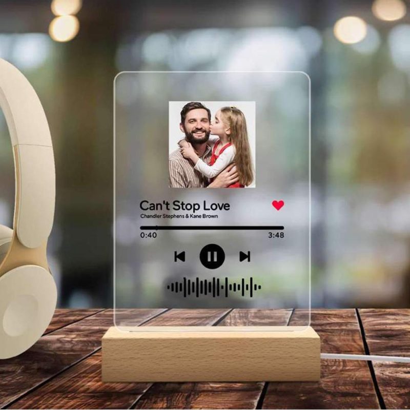 Custom Song Glass Music Plaque Sympathy Gifts For Loss Of Father
