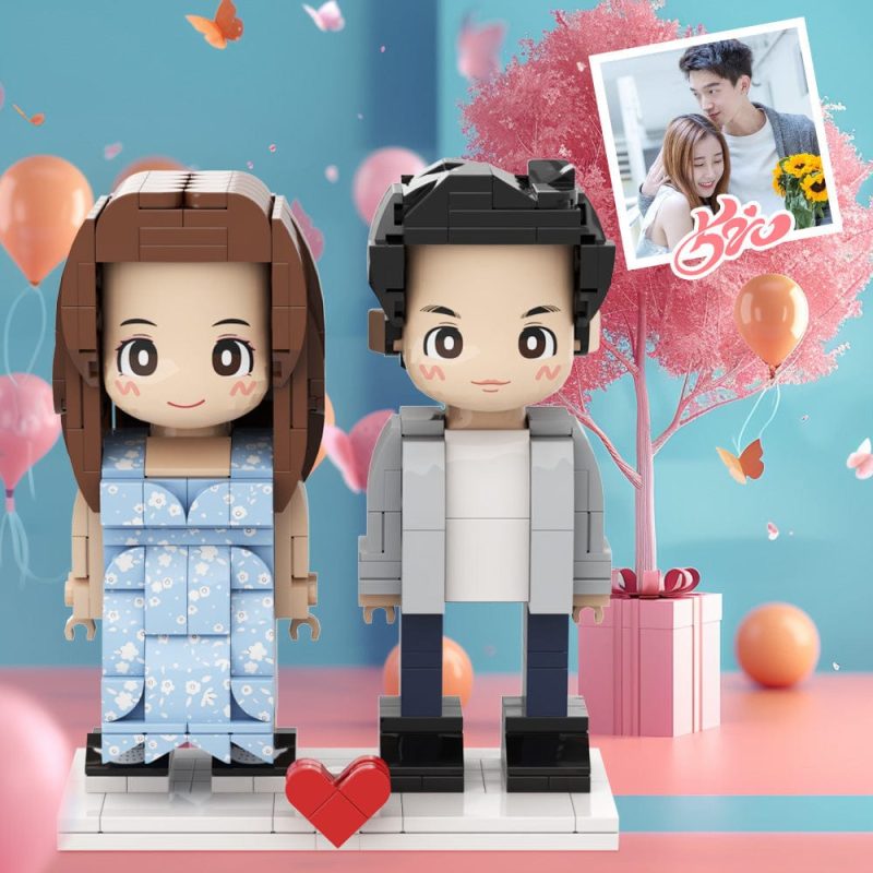 Personalized Two Duddu Brick Figures Unique Expression of Love Handmade Diy Gift for Couples