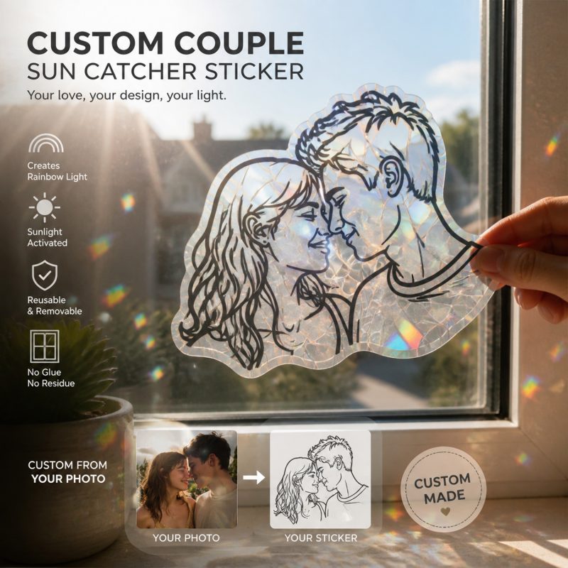 Custom Photo Sun Catcher Sticker Window Sticker Rainbow Prism Window Decal Reusable Removable Noresidue 2