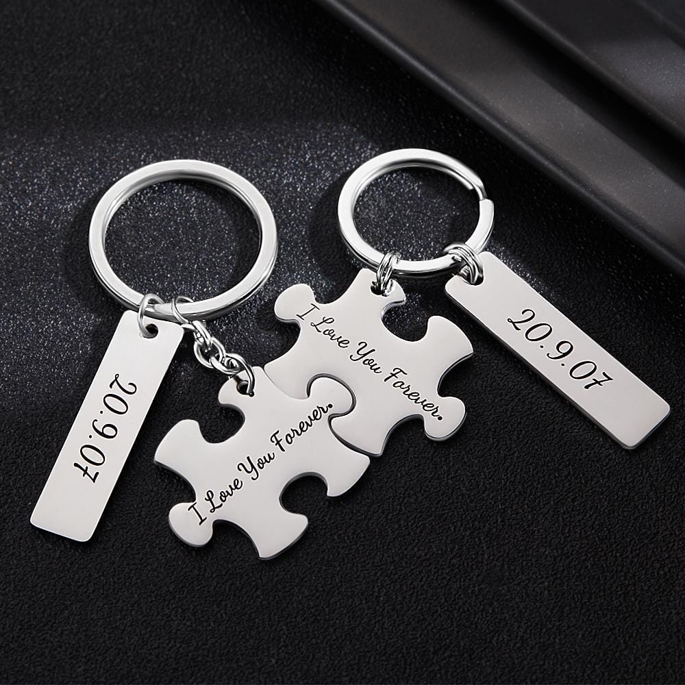 Custom Puzzle Keychain Mr Right Mr Always Right Keychain For Soulmate Couple Gifts Weeding Gifts - Image 2