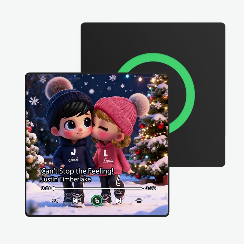 Custom Kissing Couple Christmas Gifts Music Fridge Magnet
