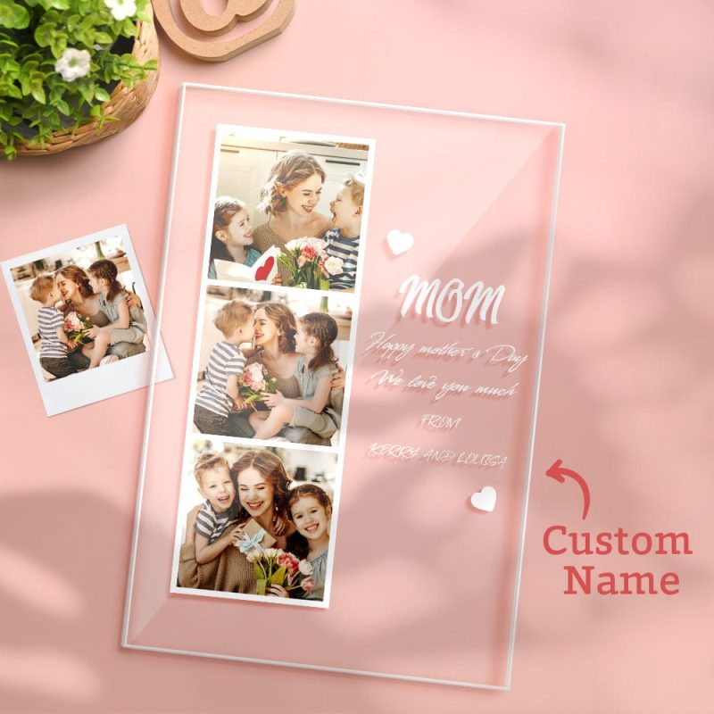 Mother’s Day Gift Custom Plaque for Mom Custom Photo and Kids Name