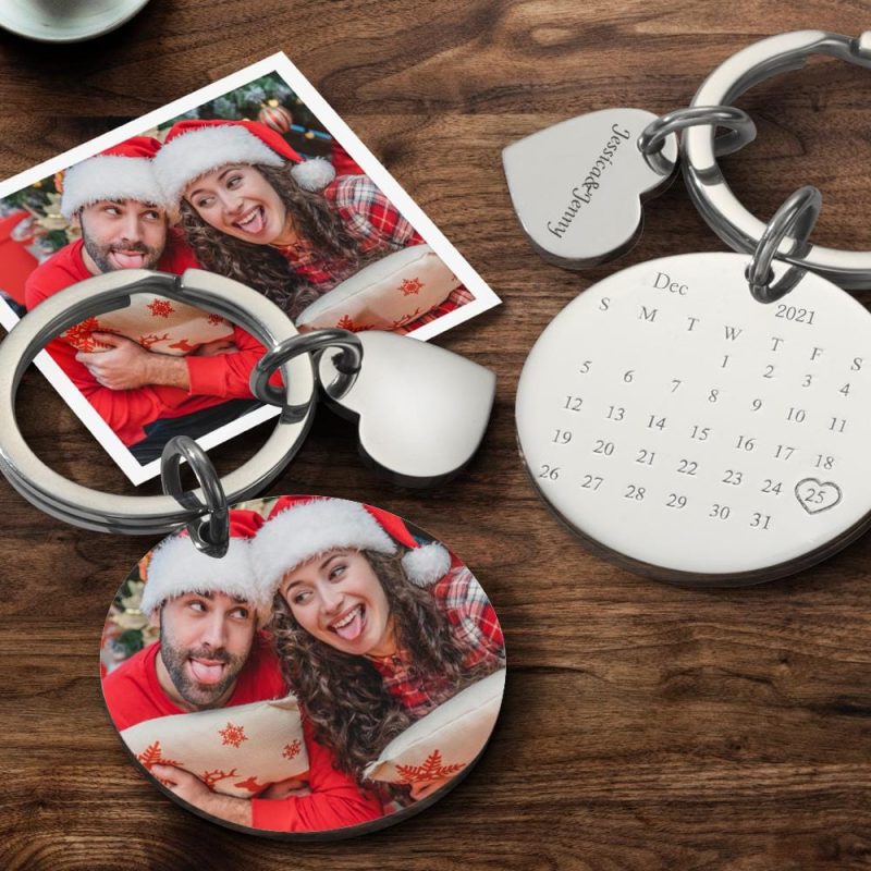 Calendar Keychain Custom Picture Keychains Custom Christmas Gifts for Him