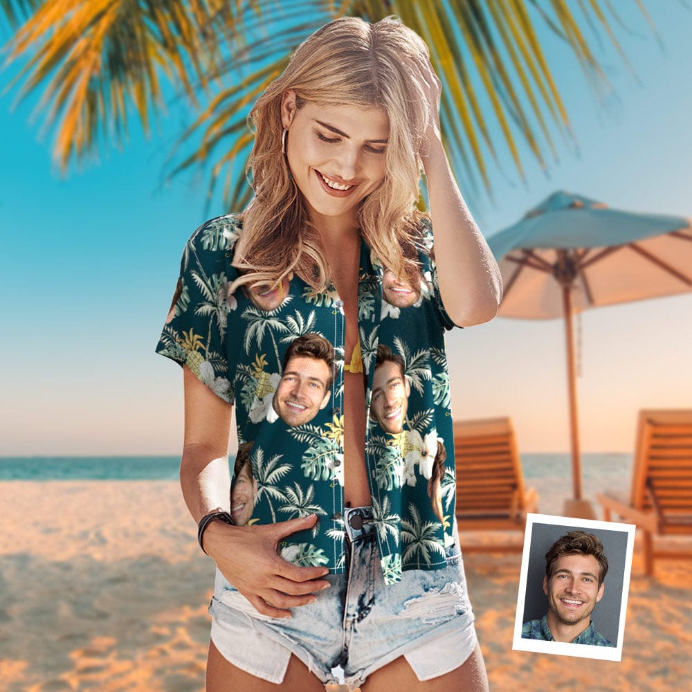 Custom Dog Face Hawaiian Shirt Funky Vintage Hawaiian Shirt Casual Button-Down Short Sleeve - Image 2