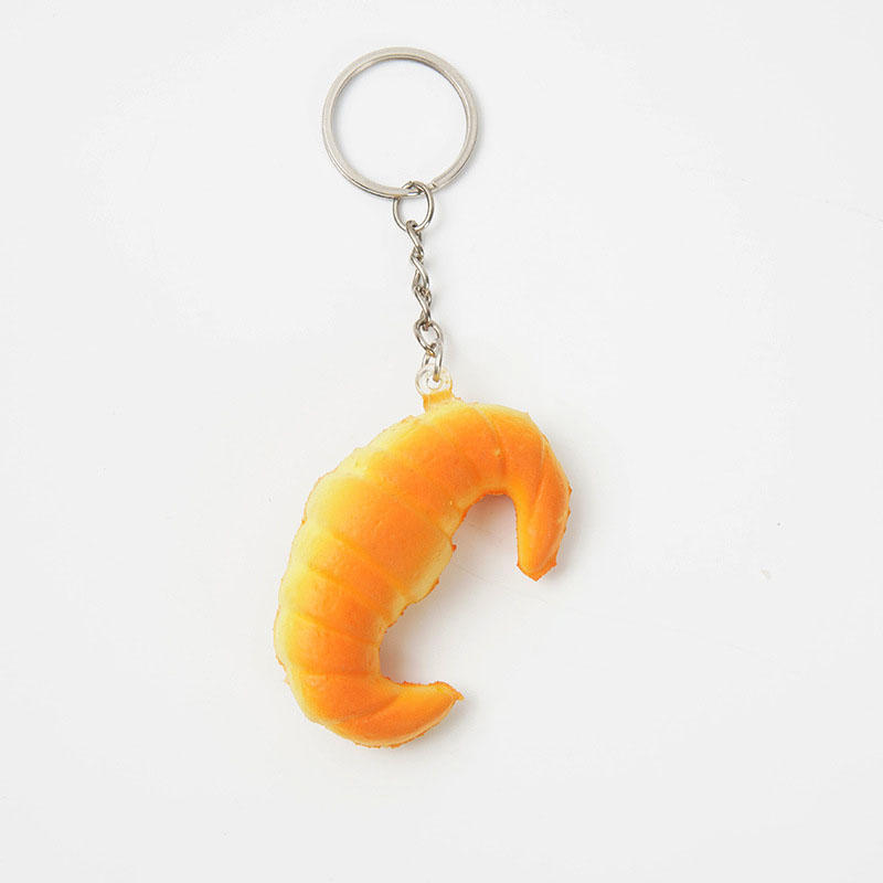 Mini Realistic Croissant PU Foam Squishy Stress Relief Toy Cute Bag Charm & Keychain