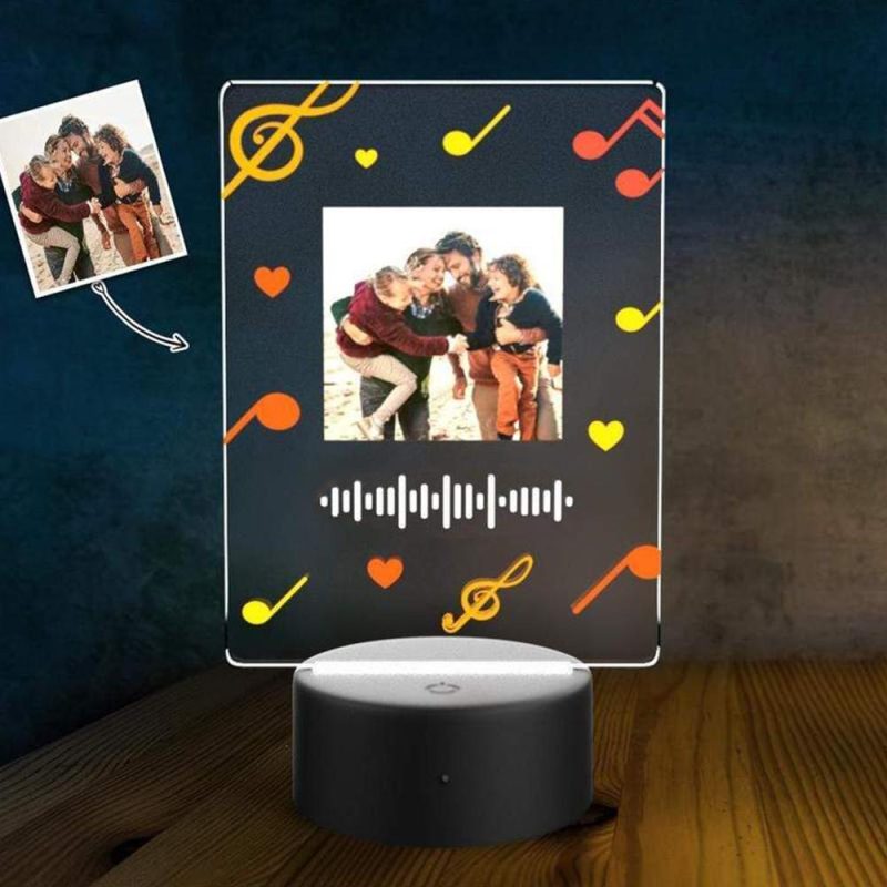 Custom Music Plaque Lamp 7 Colors Song Photo Lamp Christmas Gifts for Him