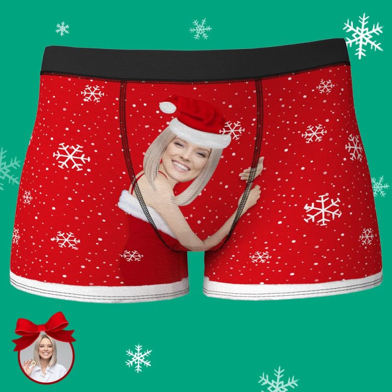 Christmas Gifts Custom Face Men’s Christmas Underwear Face On Body Boxers