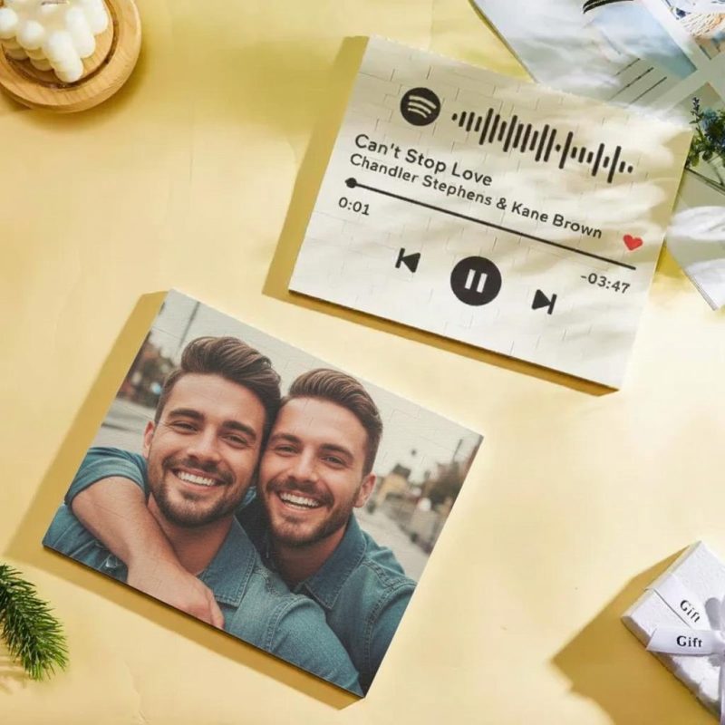 Spotify Personalized Building Brick Photo Block Frame LGBT Gift