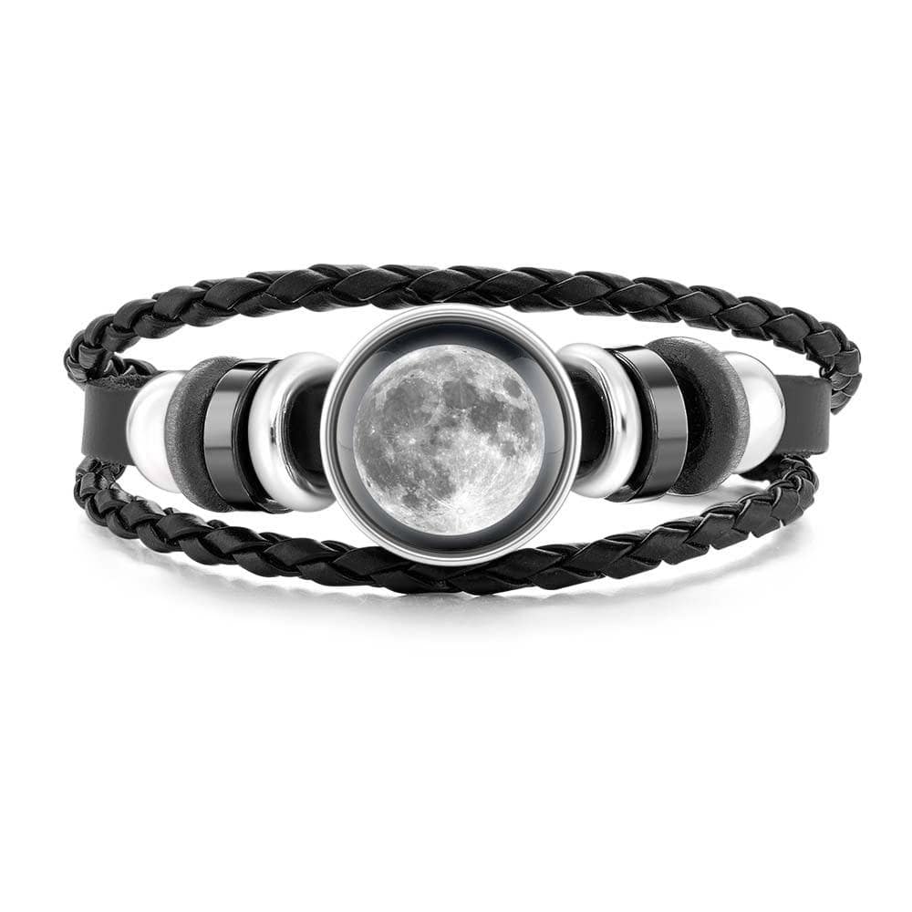Personalized Moon Phase Bracelet Custom Braided bracelet Special Date Anniversary Birthday Gift for Her/Him - Image 2