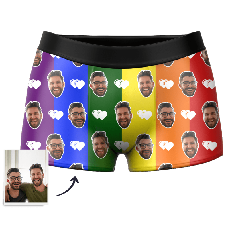 Birthday Gift For Boyfriend Face Boxer Shorts – RainBow