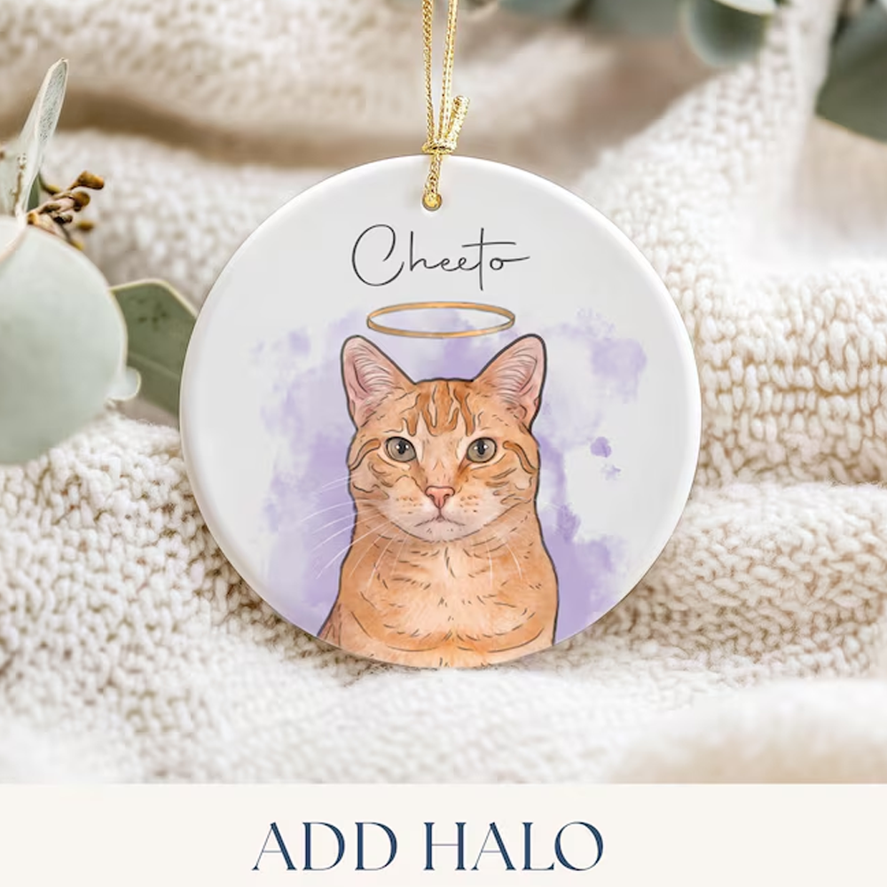 Custom Cat Ornament, Personalized Cat Ornaments, Pet Ornament For Pet Memorial - Image 2