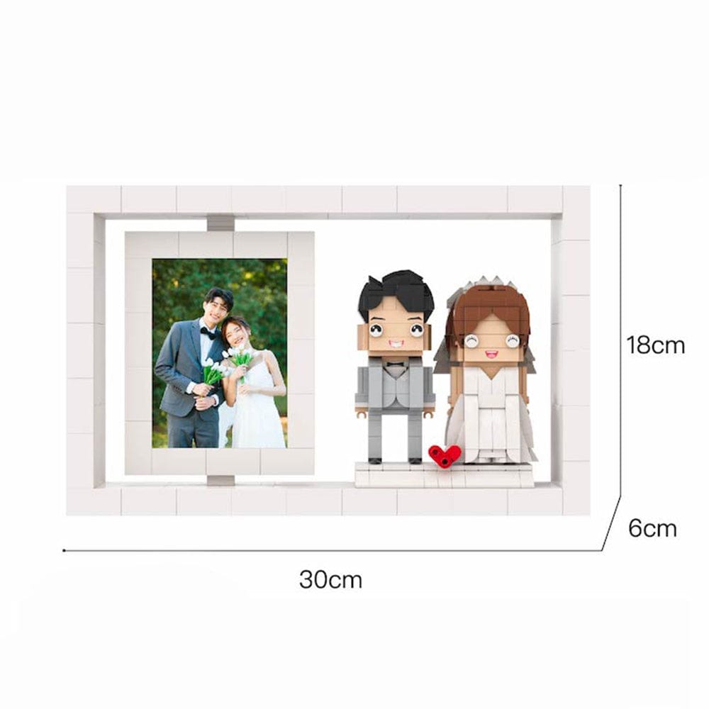 Valentine's Day Gifts Full Body Customizable 2 People Photo Frame Brick Figures Small Particle Brick Gifts - Image 2
