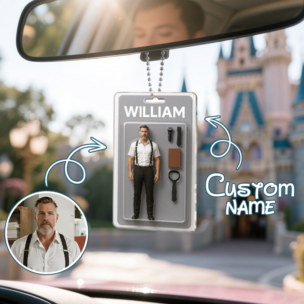 Fully Body Customizable Action Figure Pack Packaging Toy Box Style Art Gift Personalized Acrylic Car Hanger Gift for Him - Image 5