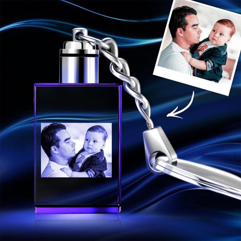 Photo Keychain Engraved Crystal Gift- Rectangle