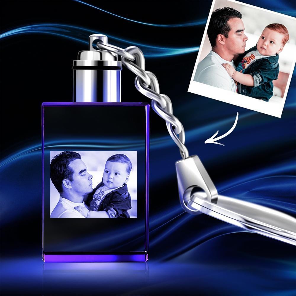 Photo Keychain Engraved Crystal Gift- Rectangle